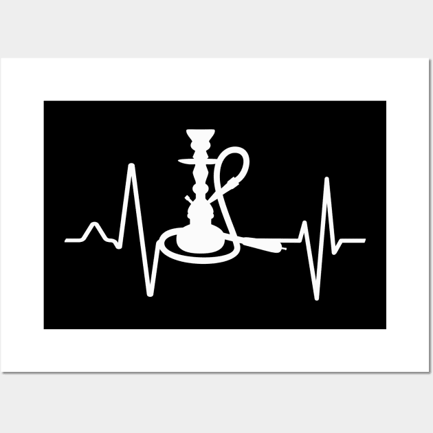 Shisha Hookah Heartbeat Heart Rate EKG Lounge Wall Art by Foxxy Merch